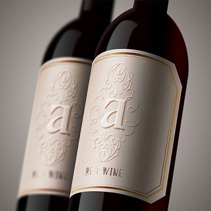 Personalized Gold Foil Embossed Wine Bottle Labels Bottle Sticker Label Custom Sticker