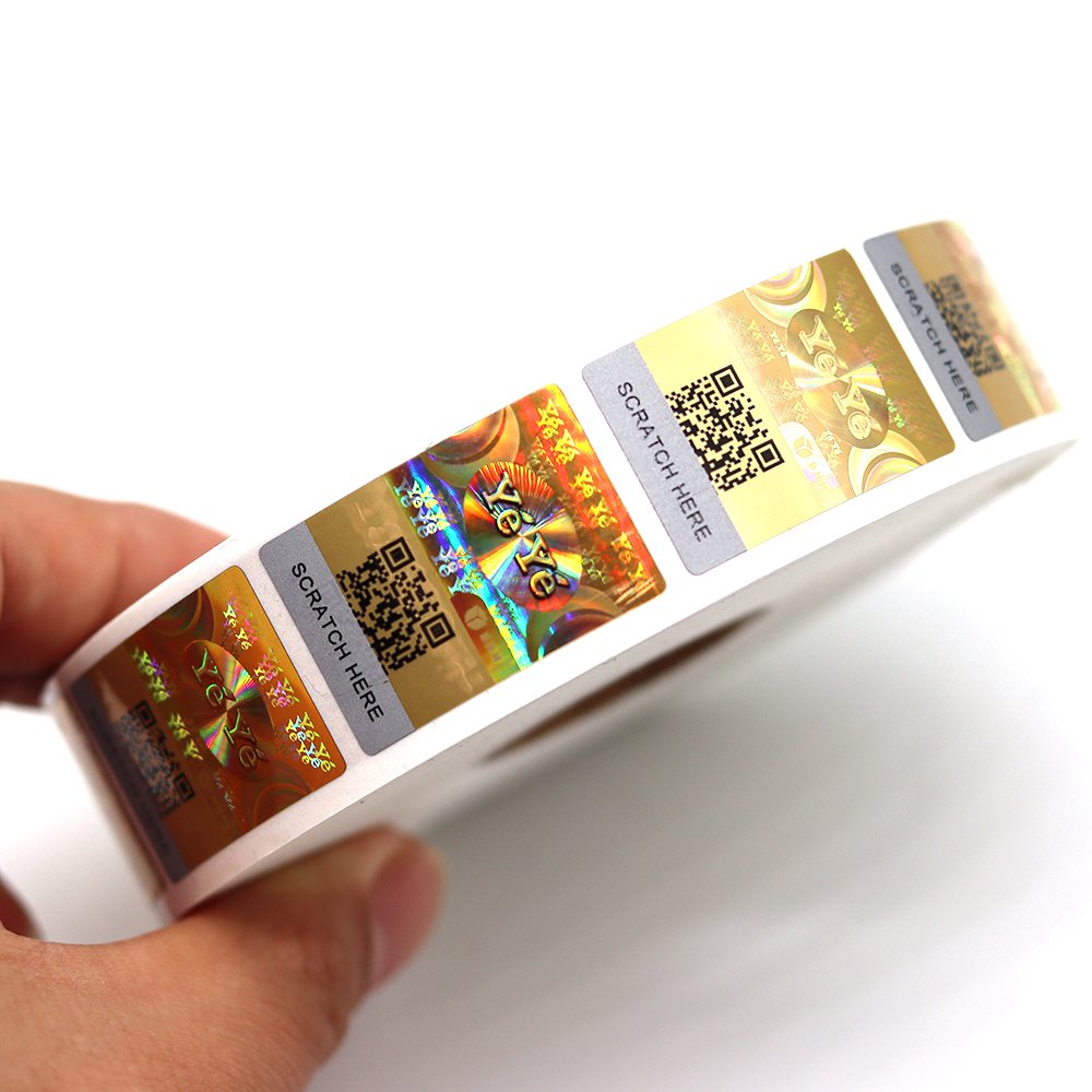 3D Custom Made Hologram Security Tamper Proof Sticker Serial Number with Unique QR Code
