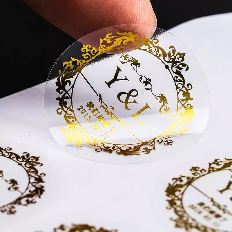 Custom Self Adhesive Customized Printing Transparent Logo Waterproof Clear Gold Foil Cosmetic Jar Round Sticker Label
