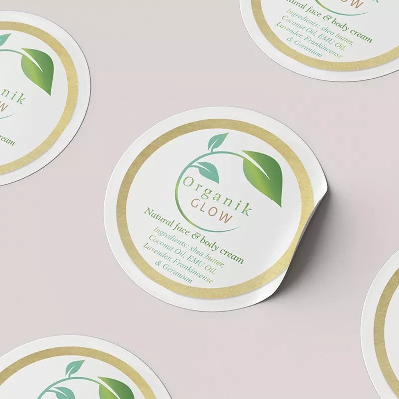 Custom Self Adhesive Customized Printing Transparent Logo Waterproof Clear Gold Foil Cosmetic Jar Round Sticker Label
