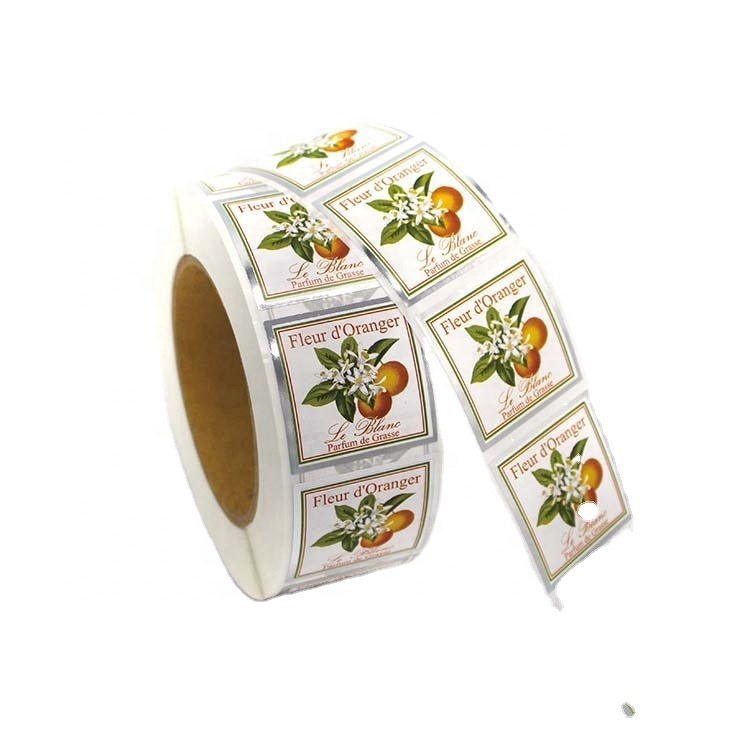 Cosmetics Product Adhesive Waterproof Silver Foil Labels PET Paper Aluminium Qr code Stickers Matte Silver Labels