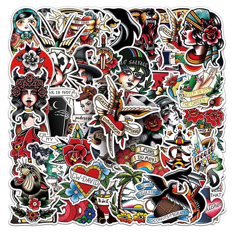 50pcs Factory Outlet Cartoon Manga Vinyl PVC Sticker Girls Graffiti Printing tattoo Cartoon Stickers