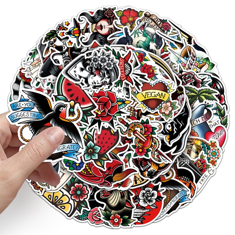 50pcs Factory Outlet Cartoon Manga Vinyl PVC Sticker Girls Graffiti Printing tattoo Cartoon Stickers