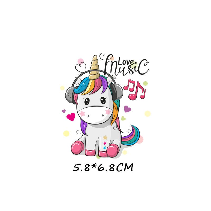 Cute Animal Patch Iron on Transfer Cartoon Unicorn Patches for Kids Clothing DIY T-shirt Appliques Heat Transfer Vinyl Stickers