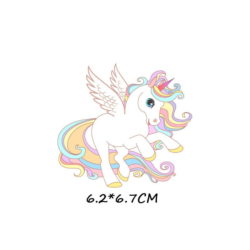 Cute Animal Patch Iron on Transfer Cartoon Unicorn Patches for Kids Clothing DIY T-shirt Appliques Heat Transfer Vinyl Stickers