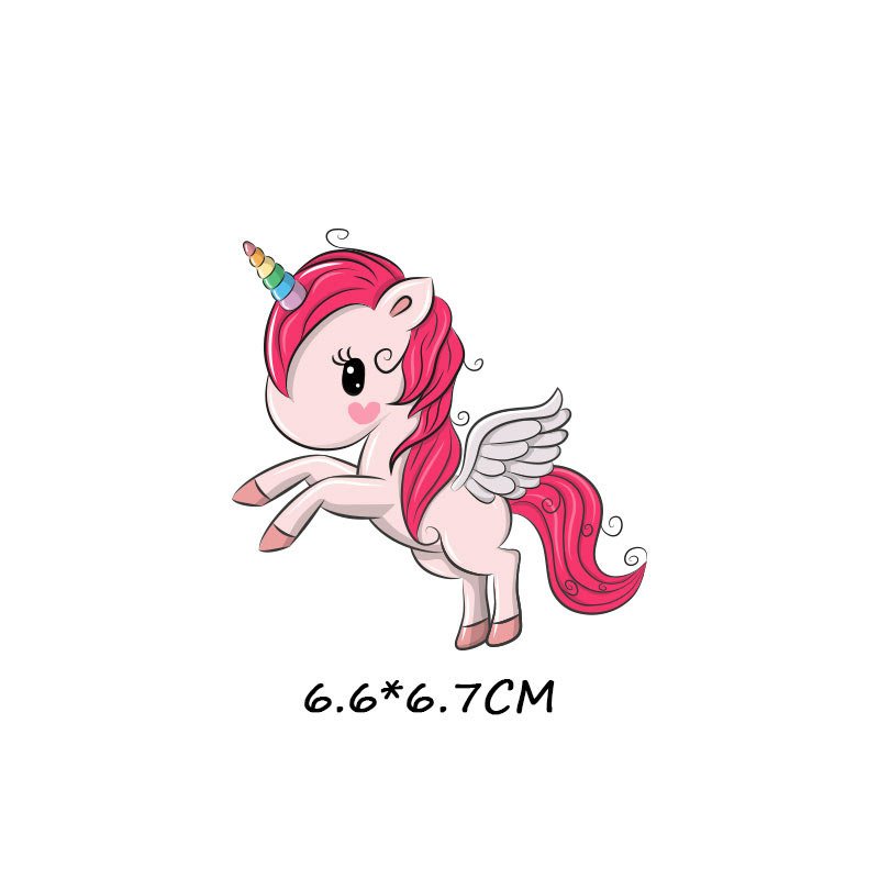 Cute Animal Patch Iron on Transfer Cartoon Unicorn Patches for Kids Clothing DIY T-shirt Appliques Heat Transfer Vinyl Stickers