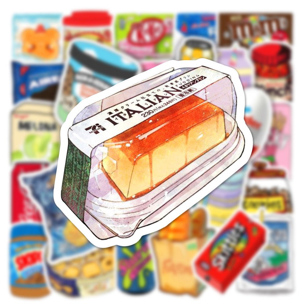 50pcs Cartoon Korean Snacks Food Graffiti Stickers For Scrapbook Phone Wall Vinyl Brand Logo Sticker