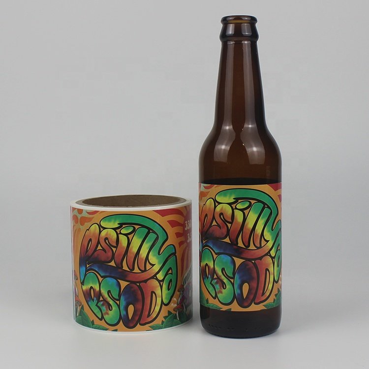 Custom Beer Label Juice Vinyl Sticker Waterproof Beer Label Synthetic Paper Sticker 330ml Beer Can Label PP Sticker Printing