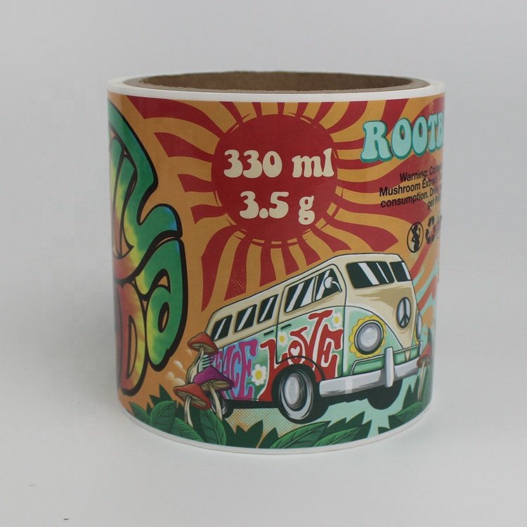 Custom Beer Label Juice Vinyl Sticker Waterproof Beer Label Synthetic Paper Sticker 330ml Beer Can Label PP Sticker Printing