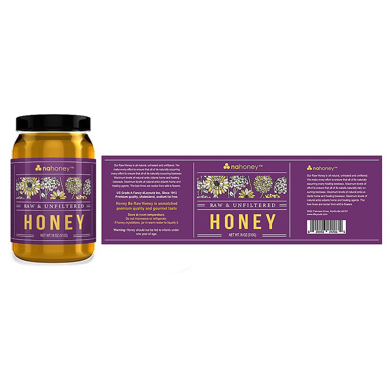 Custom Waterproof Etiquette Pot Logo Printing Honey Adhesive Tamper Proof Seal Label Jam Food Bottle Honey Jar Packaging Sticker