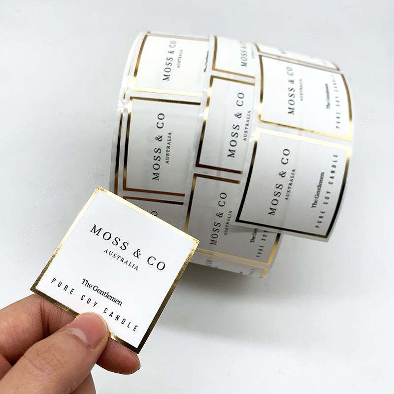 Custom adhesive stickers waterproof candle label durable vinyl for packaging labels for promotions