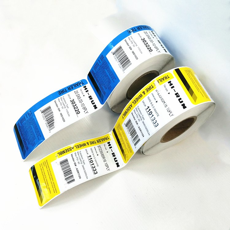 High Quality Waterproof PP Tire Labels, Self Adhesive Strong Adhesiveness Tyre Stickers, Rubber Tyre Label Maker