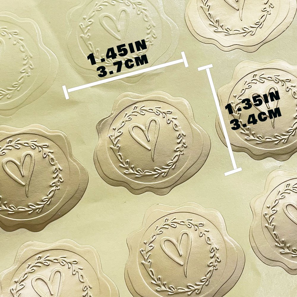 Metallic color paper sticker gold foil custom embossed logo envelope seal sticker certificate label sticker 20 pieces
