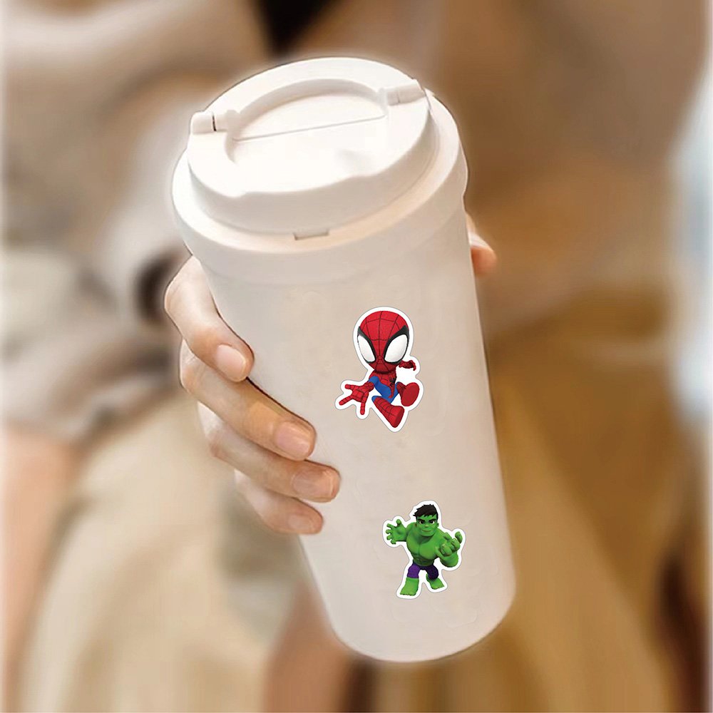 Promotional Cartoon Anime Cool Marvel Spider Man Hulk Stickers Waterproof Reusable Label Stickers For DIY Bottles Phone Luggage