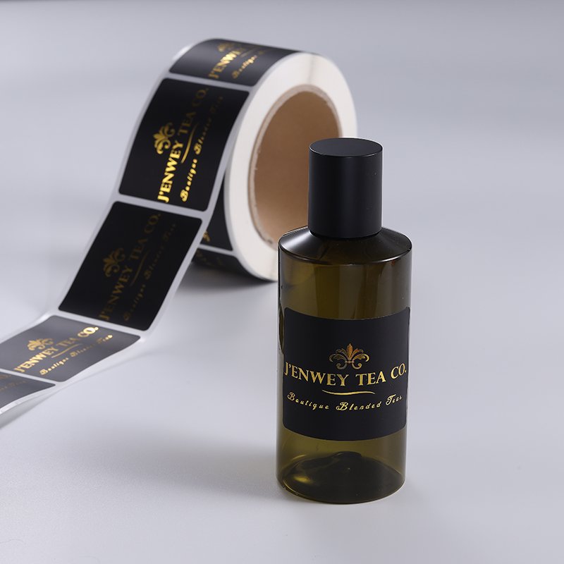 Custom Printed Logo Labels for Packaging Luxury Gold foil Embossed Adhesive Sticker Printing Roll Label Round Stickers