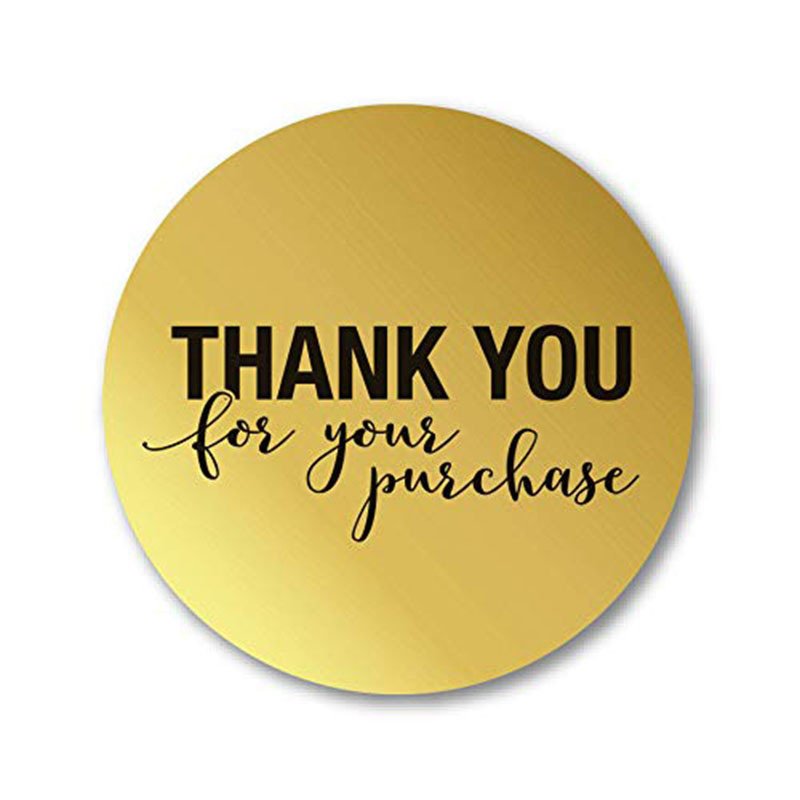 1" Round Thank You for Your Purchase Stickers Gold Foil Envelope Seals for Packaging Business Decoration 500pcs