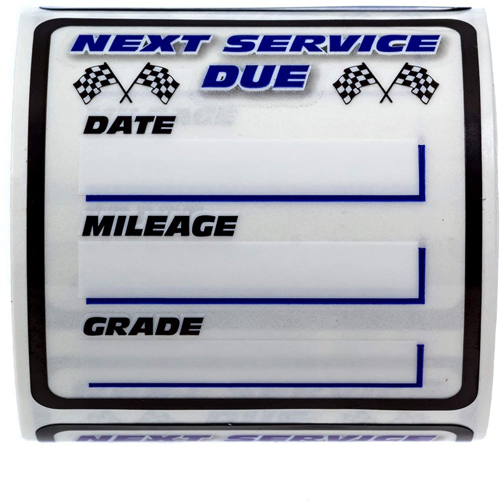 Wholesale Oil Change Service Reminder Stickers Next Service Due Sticker Labels Oil Change Stickers Checkered Flag
