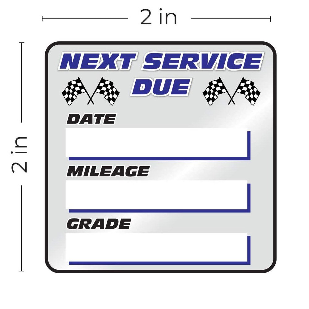 Wholesale Oil Change Service Reminder Stickers Next Service Due Sticker Labels Oil Change Stickers Checkered Flag