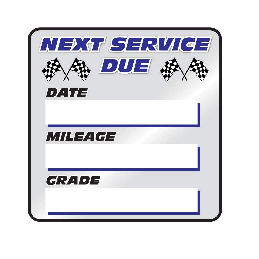 Wholesale Oil Change Service Reminder Stickers Next Service Due Sticker Labels Oil Change Stickers Checkered Flag