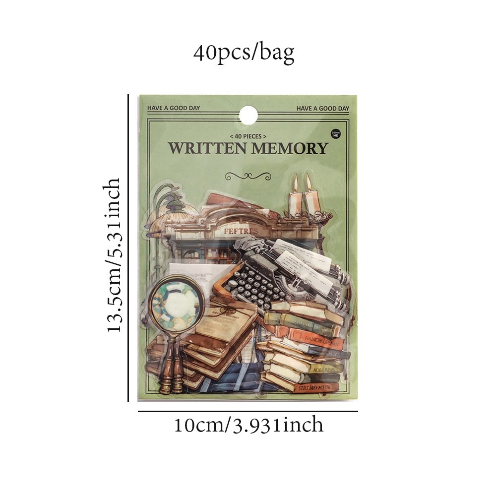 PET Stickers Vintage Life Series Junk Journal Daily Decoration Custom Stickers Pack for Diary Mr. Paper 40 Pcs / Set