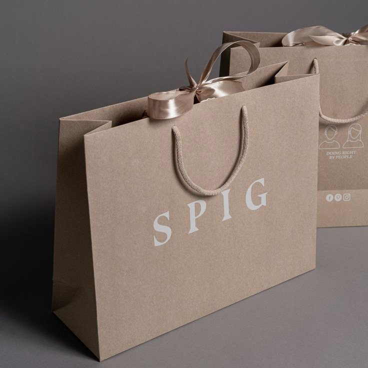 Custom luxury circle die cut handle cloth gift jewelry paper bag custom print logo