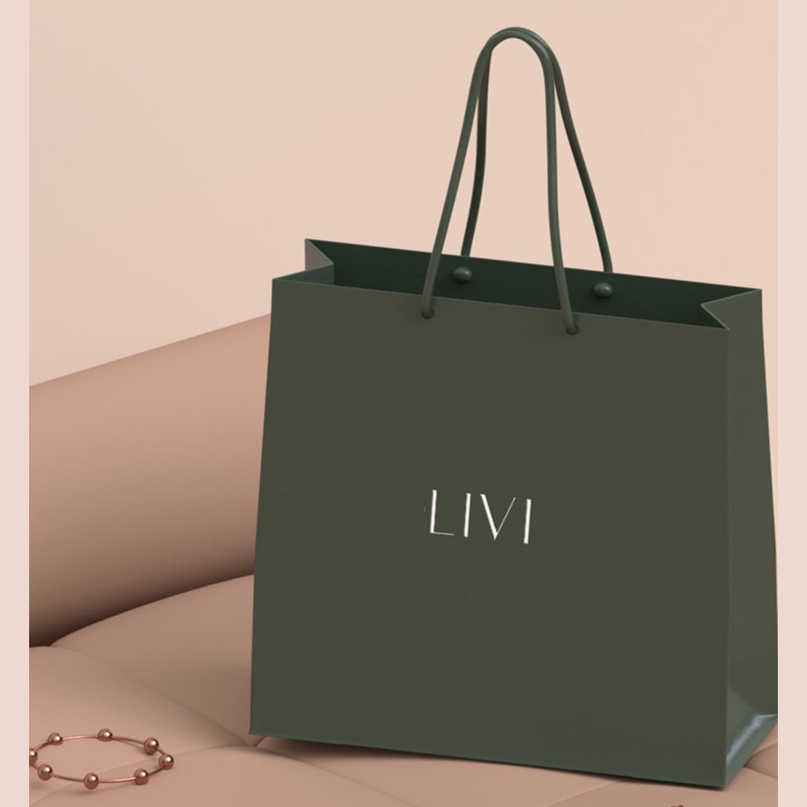 Custom luxury circle die cut handle cloth gift jewelry paper bag custom print logo