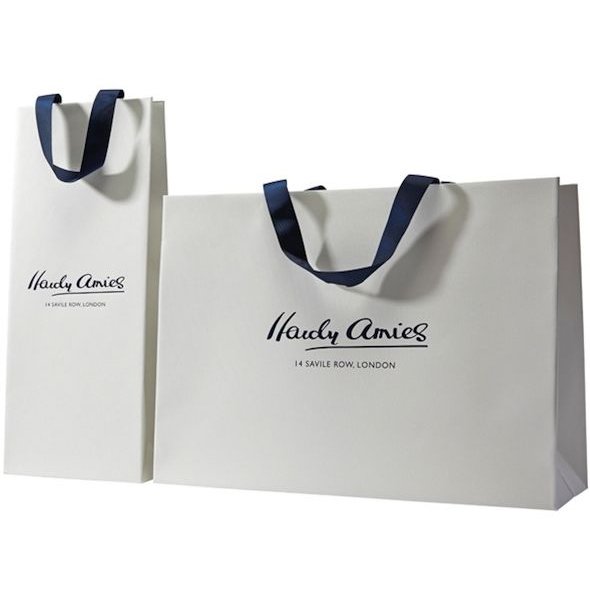 Custom luxury circle die cut handle cloth gift jewelry paper bag custom print logo