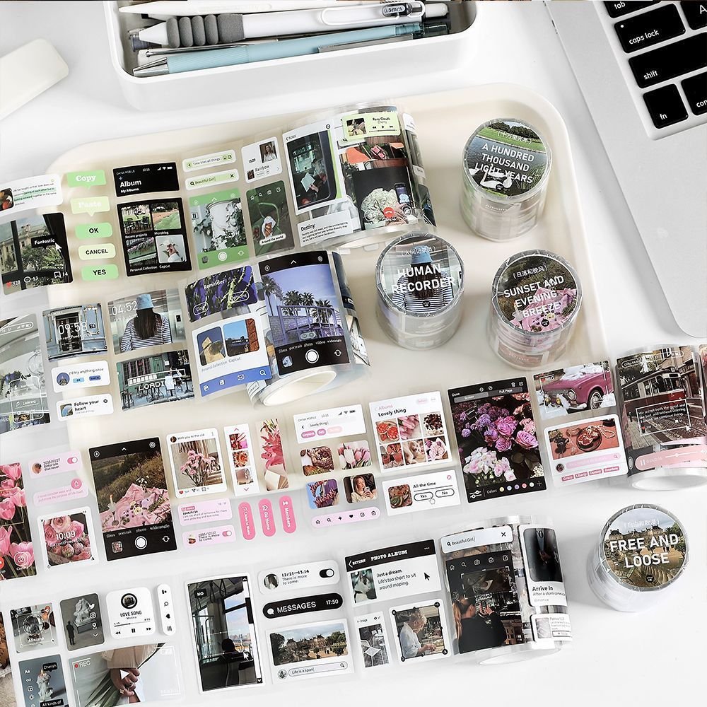 2M/Roll Adhesive-tape-Moments-Sharing-Series-Instagram-Art-Photography-Photos-DIY-Handnet-Base-Decoration-Stickers
