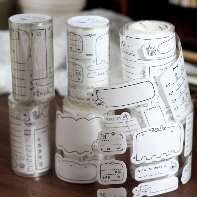 2M/Roll Tape Linearism Series INS Cute Handbook DIY Material Decorative Circular Stickers