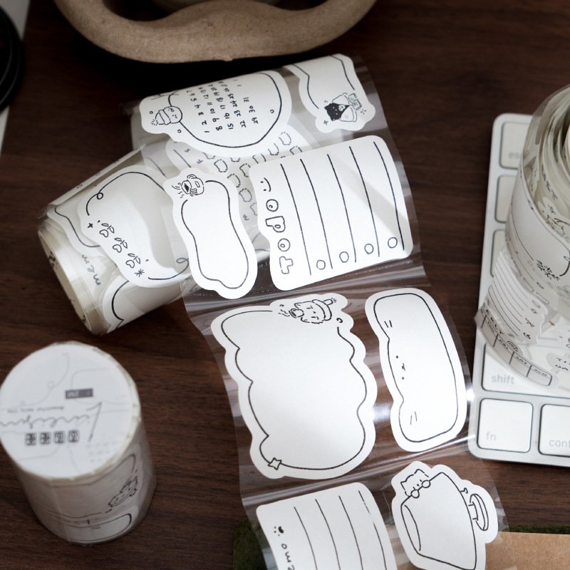 2M/Roll Tape Linearism Series INS Cute Handbook DIY Material Decorative Circular Stickers