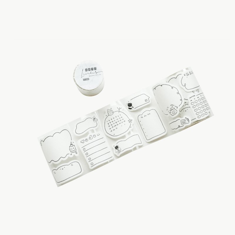 2M/Roll Tape Linearism Series INS Cute Handbook DIY Material Decorative Circular Stickers