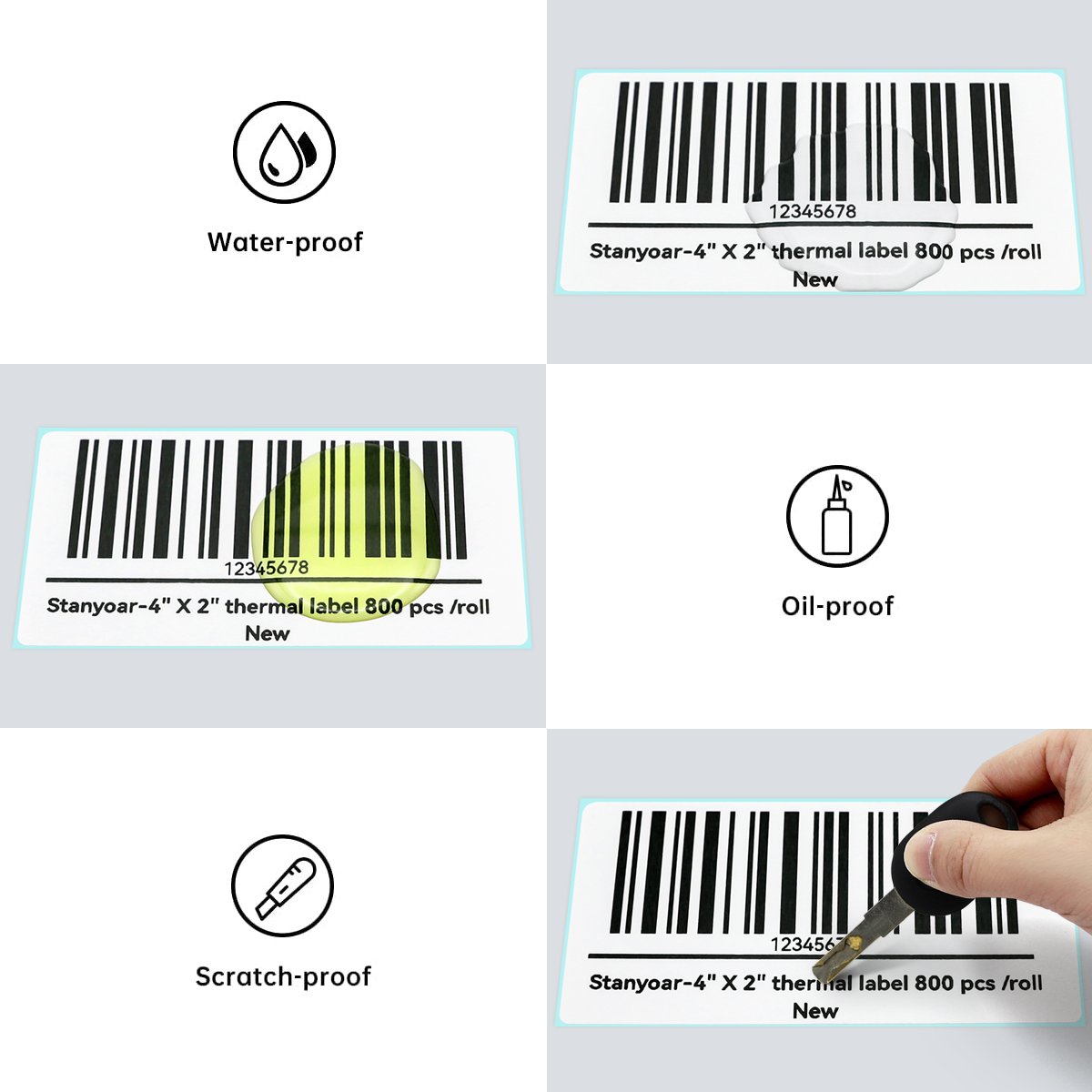Custom Adhesive Sticker Blank Paper Barcode Label Thermal Print Roll 4x2 Direct Thermal Shipping Label