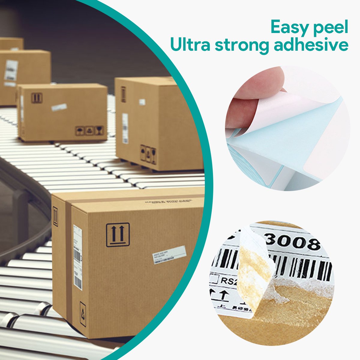 Custom Adhesive Sticker Blank Paper Barcode Label Thermal Print Roll 4x2 Direct Thermal Shipping Label