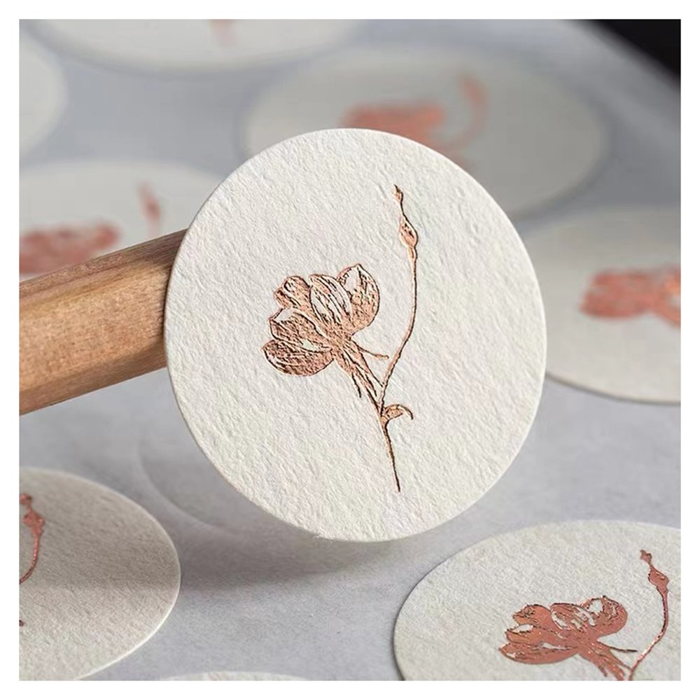 Custom Logo Adhesive Roll Gold Foil Labels Hot Stamping Waterproof Stickers For Product Packaging