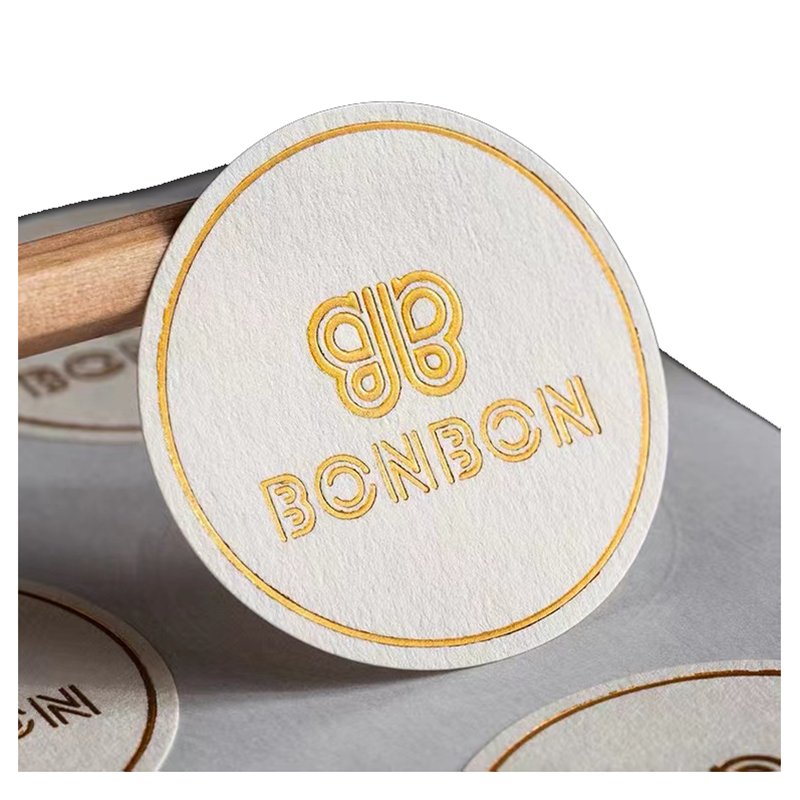 Custom Logo Adhesive Roll Gold Foil Labels Hot Stamping Waterproof Stickers For Product Packaging