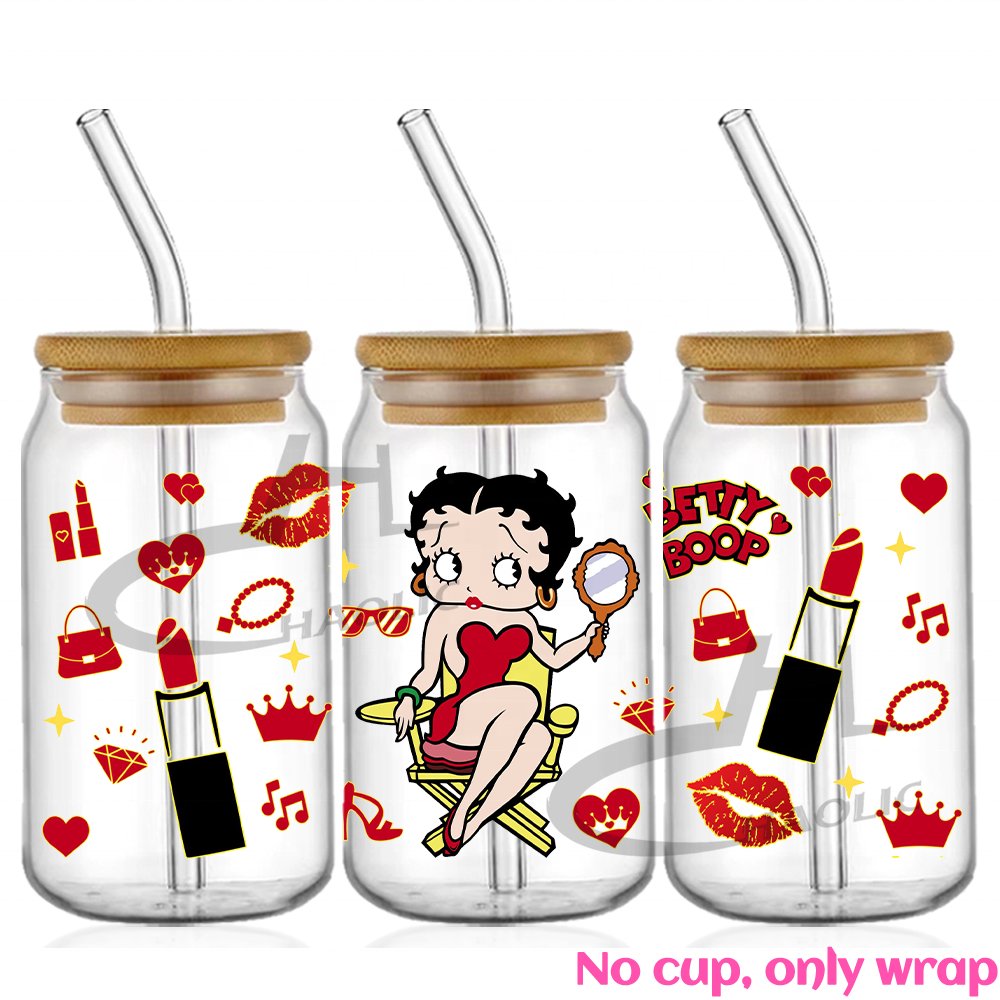 Good Price UV DTF Cup Wrap Transfers 16oz Custom Designs UV DTF Transfer Sticker For Red Dancing Girl Mama