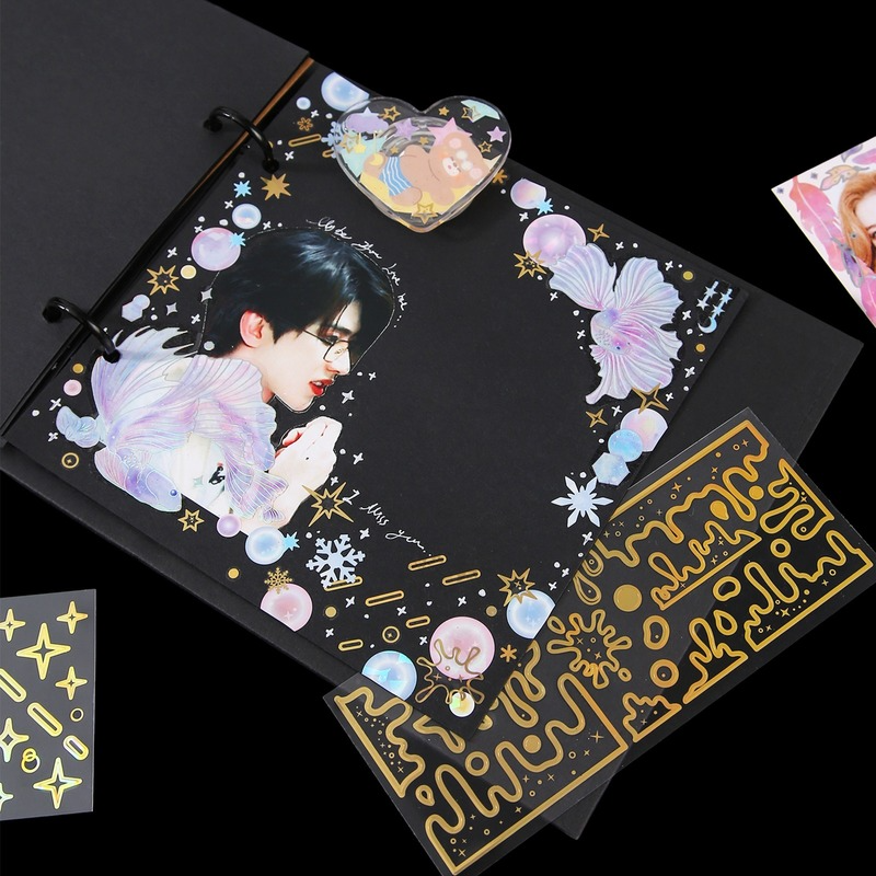 Korea Laser PVC Sticker Cartoon Butterfly Sticker Kawaii Stationery Stickers 150*62mm