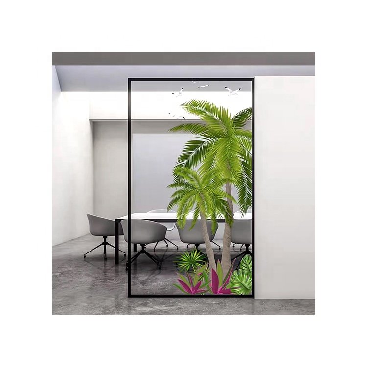 factory direct sale low price Office Glass Door stickers UV advertising printing and spraying One-way see-through mesh sticker