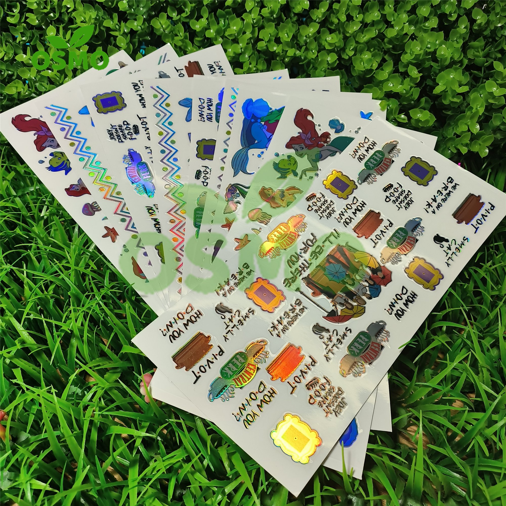 Osmo Glow in the dark uv dtf cup wraps holographic transfer stickers for 16oz 20oz 24oz 25oz 40oz cups cans mugs tumblers