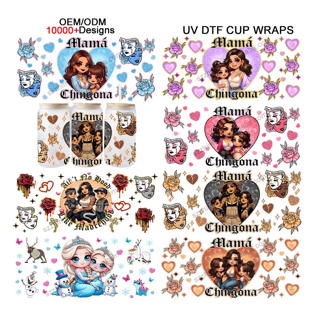 Best selling products 2024 custom 16oz uvdtf wraps transfer chicano Happy Sad Double Side uv dtf cup stickers