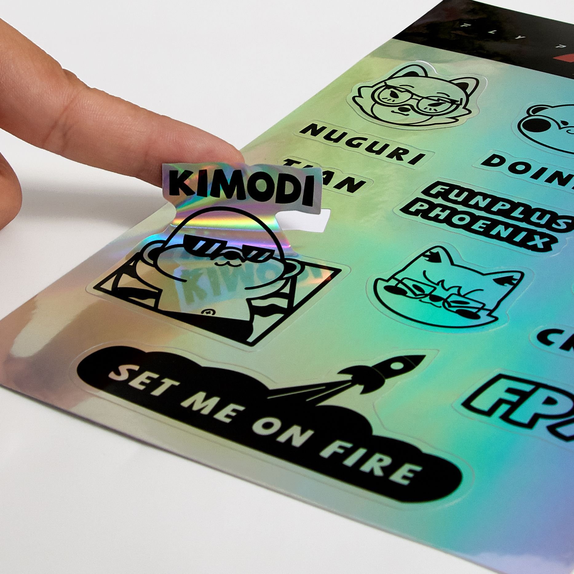 Wholesale Custom Laser Print Self Adhesive PVC Glossy Matte Waterproof Die Cut Vinyl Stickers