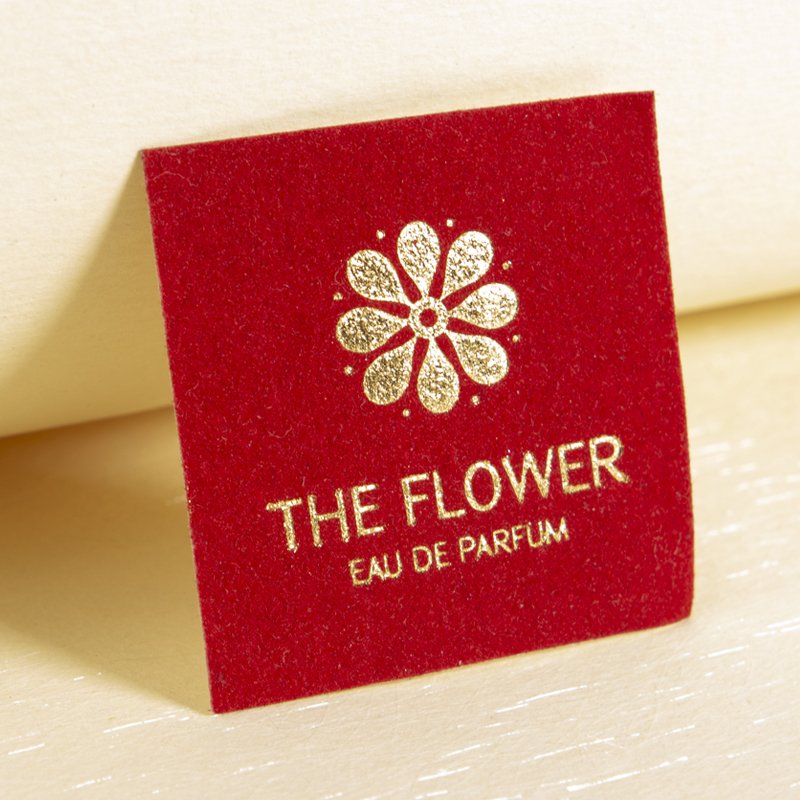 Custom Velvet Printed Label Adhesive Flocking Transfer Printing Logo Sticker
