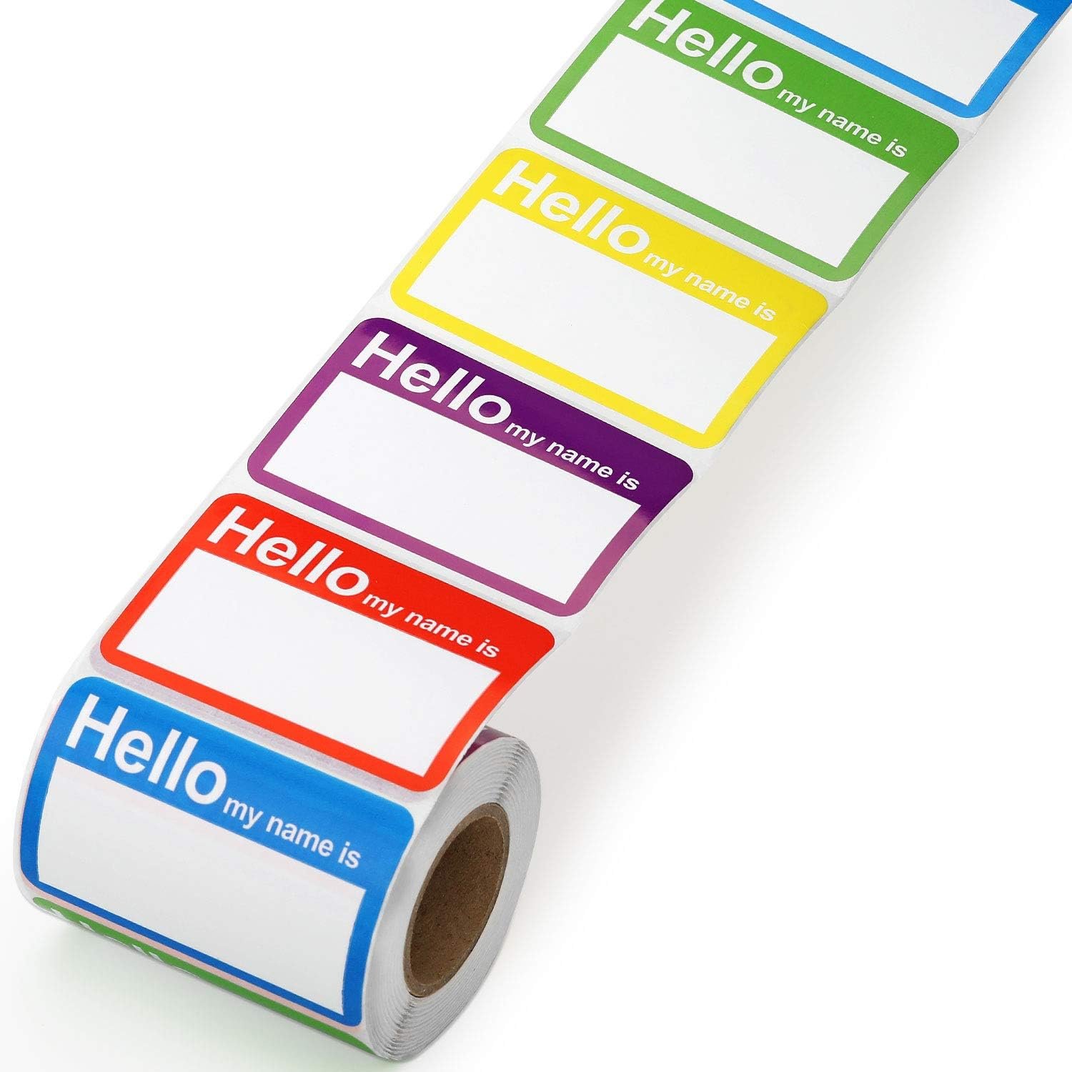 3.5 X 2.25 Inch Strong Adhesive Plain Name Tag Stickers Colorful Border Name Tag Labels Blank Name Label Sticker For Kids