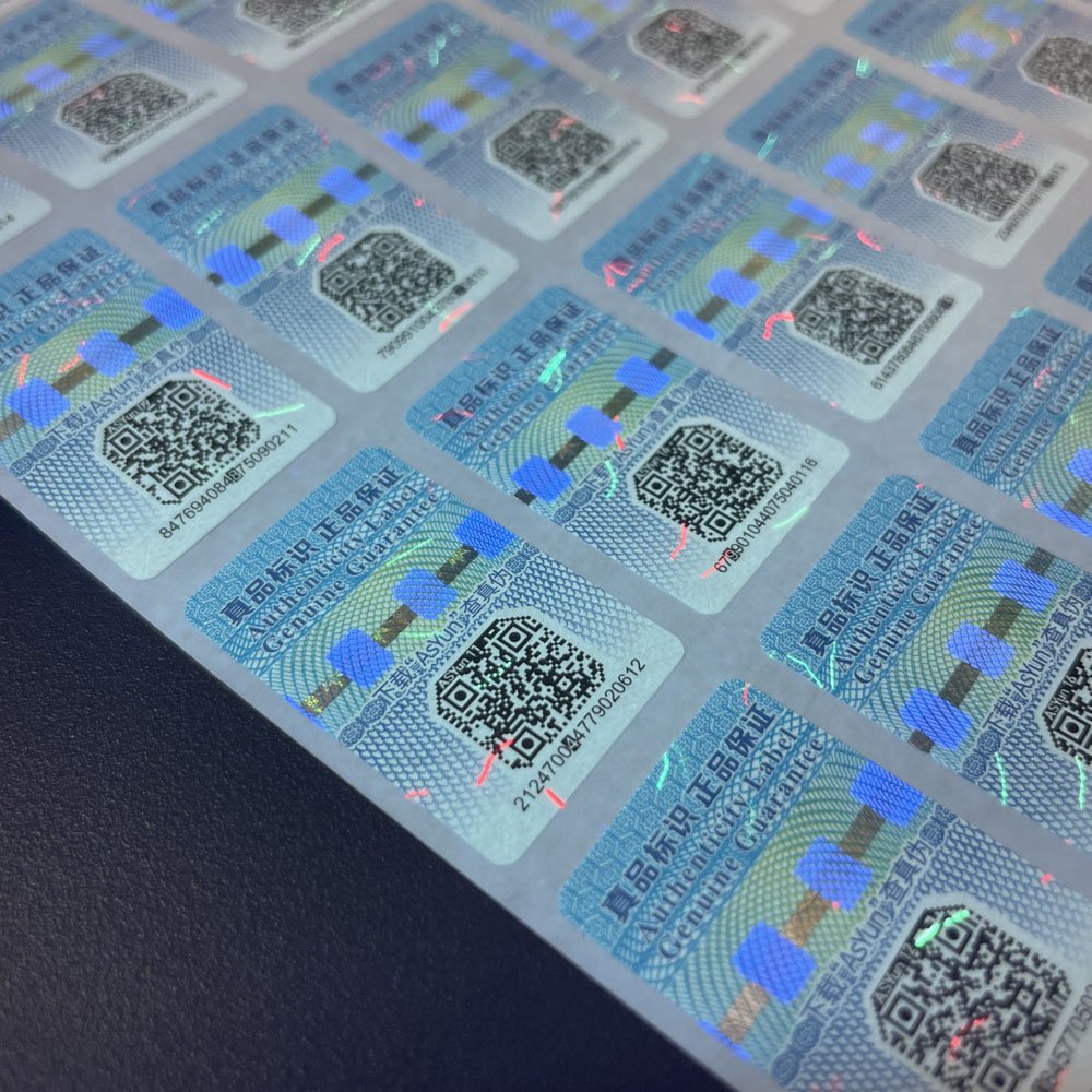 ASY Factory Anti-Theft Square Authenticity Trackable QR Code Security Sticker Tamper Proof Genuine Label
