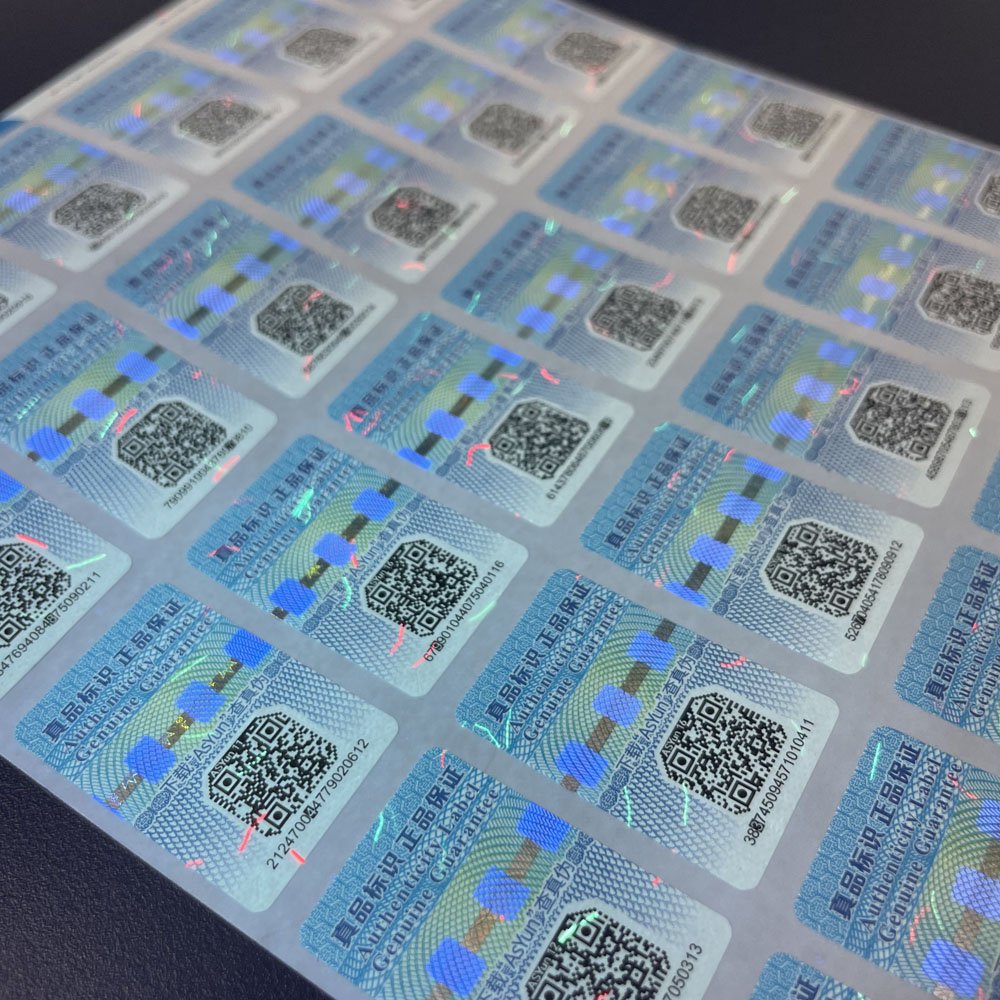 ASY Factory Anti-Theft Square Authenticity Trackable QR Code Security Sticker Tamper Proof Genuine Label