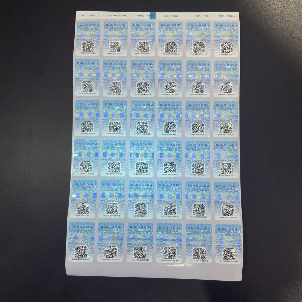 ASY Factory Anti-Theft Square Authenticity Trackable QR Code Security Sticker Tamper Proof Genuine Label