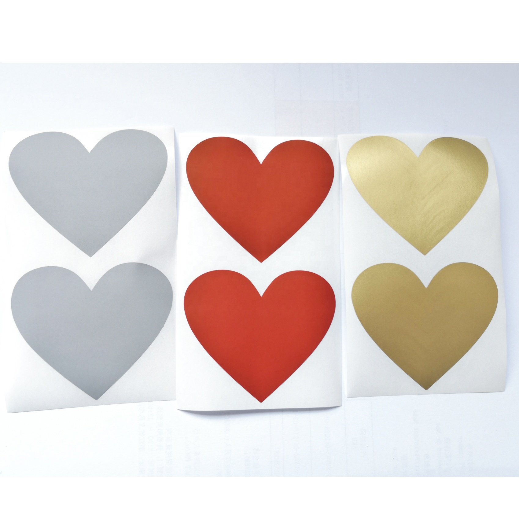 50 pcs/pack 60*70 mm Love Heart Shape Scratch off Stickers