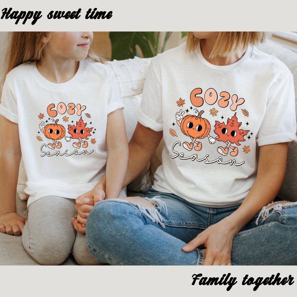 New Retro Fall Cozy Season Hello Autumn Spice Decals Happy Fall Yall DTF Transfer Stickers Ready To Press For Bags Hoodies