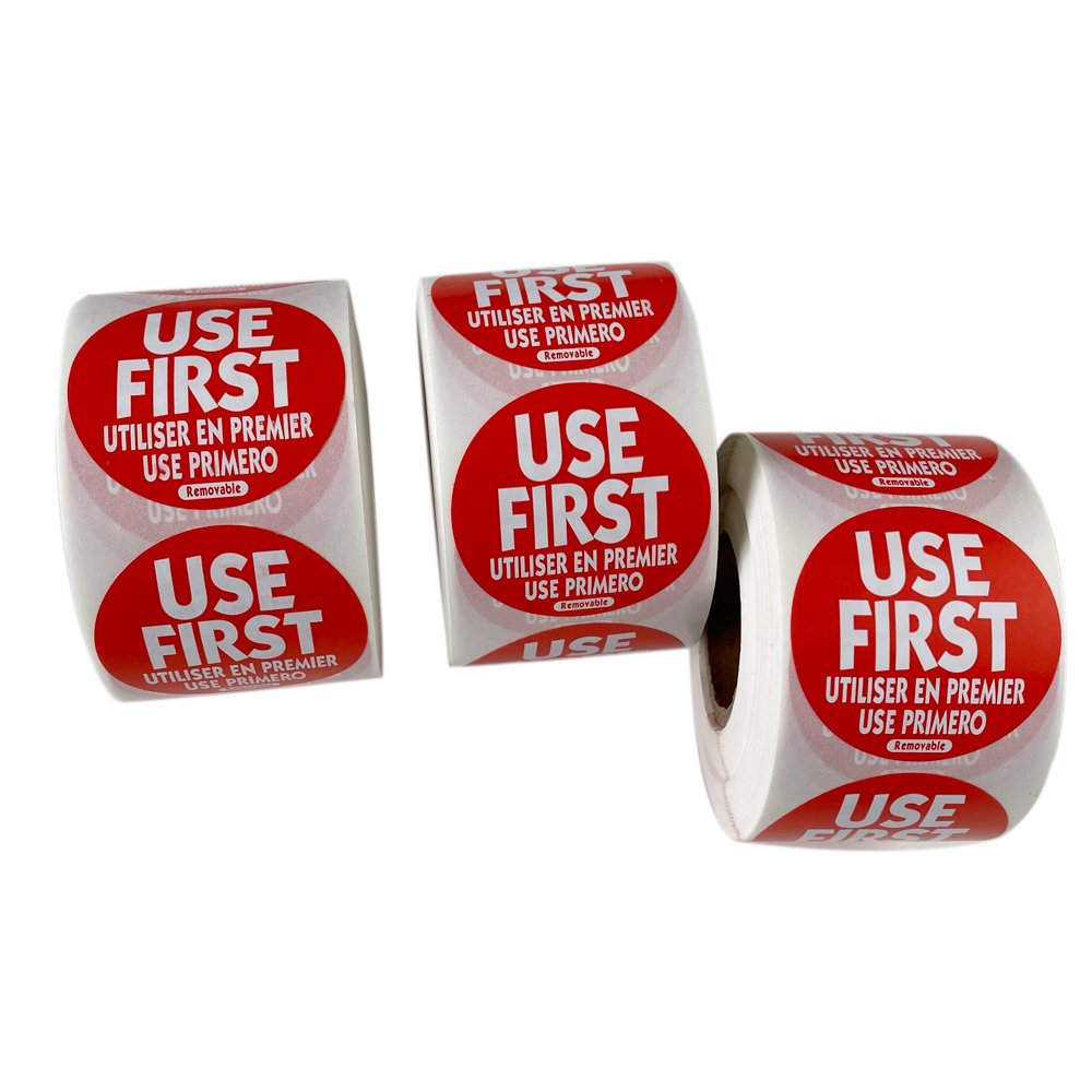 High Quality Custom Inventory Control tags Removable Adhesive Restaurant Quality Food Labels Use First Stickers 1.5 " Diameter
