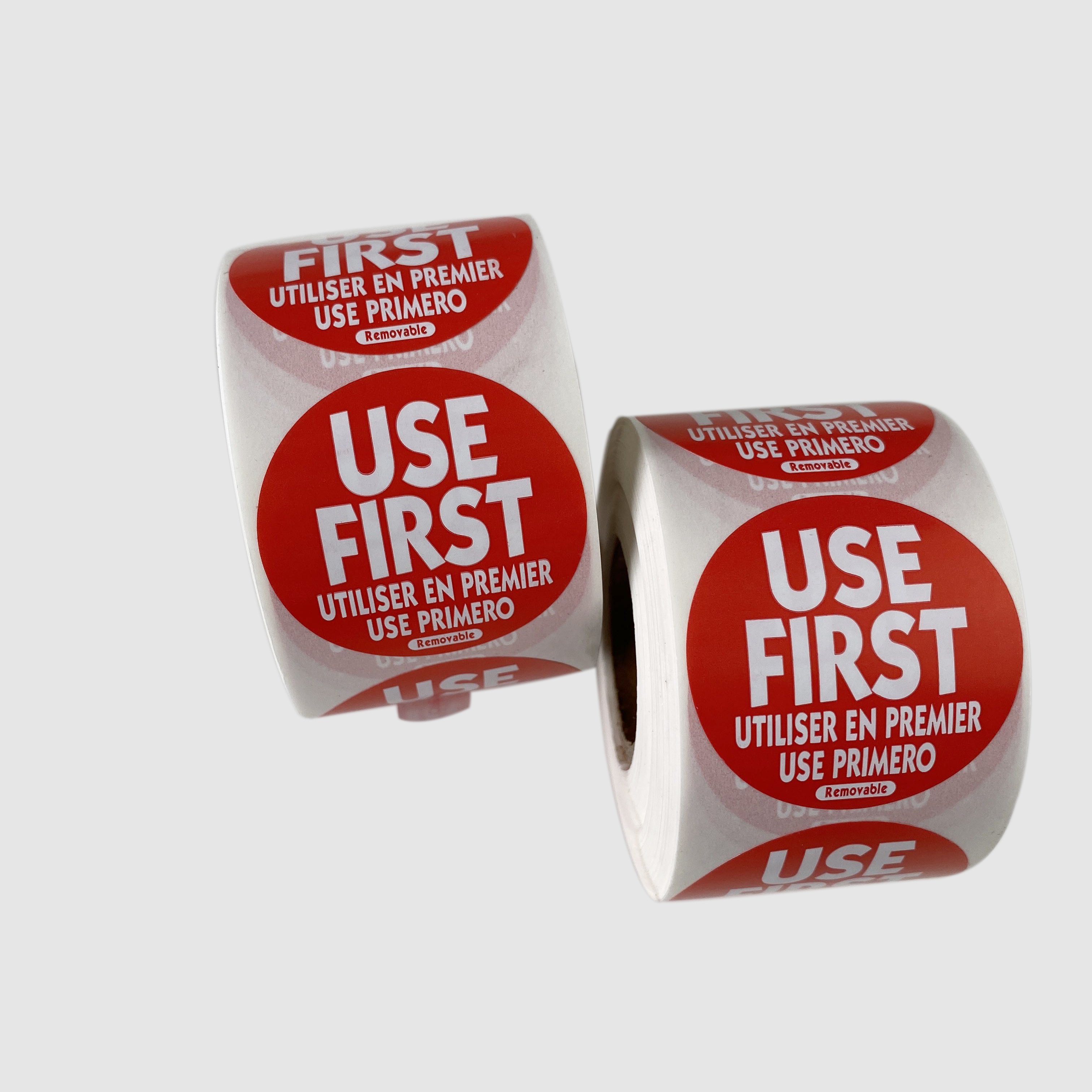 High Quality Custom Inventory Control tags Removable Adhesive Restaurant Quality Food Labels Use First Stickers 1.5 " Diameter
